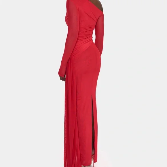 BBX BRAND One-Shoulder Red Dress - Picture 5 of 7